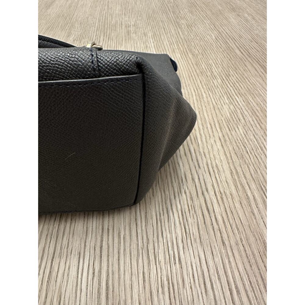 Coach Ava Crossgrain F57526 Navy Leather Tote Bag Zip Top Shoulder Bag Classic - Picture 5 of 14